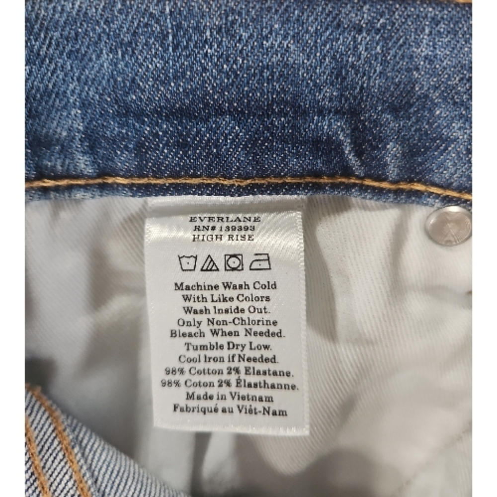Everlane Jeans Size 28 Blue Slim Straight Leg High Rise Ankle Jeans - Picture 6 of 8